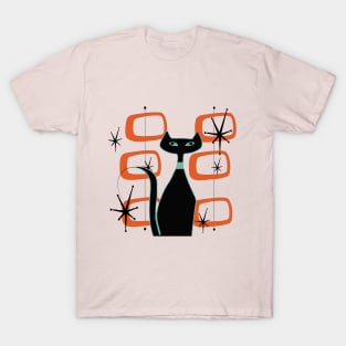 Retro Cat Sitting in front of MCM Artwork T-Shirt